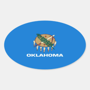 Adesivo Oval Design da bandeira do estado de Oklahoma