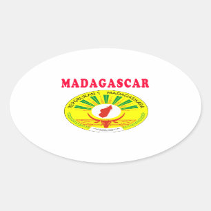 Adesivo Oval Design da brasão de Madagascar