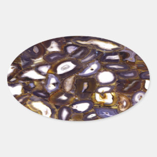 Adesivo Oval design de Agato Branco-de-cor-de-rosa