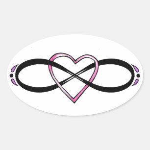 Adesivo Oval design de amor infinito