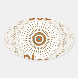 Adesivo Oval Design de arte tradicional africana