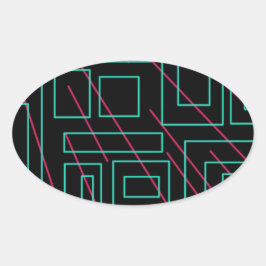 Adesivo Oval design de fundo preto