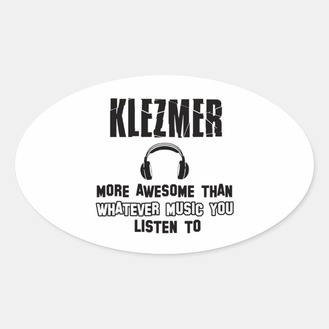 Adesivo Oval design de klezmer (Frente)