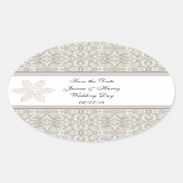 Adesivo Oval Design de renda bonito
