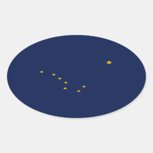 Adesivo Oval Design do Estado do Alasca