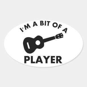 Adesivo Oval Design do instrumento musical de Ukelele
