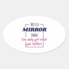 Adesivo Oval Design Motivacional de Mentalidade de Reflexo no E