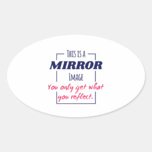 Adesivo Oval Design Motivacional de Mentalidade de Reflexo no E