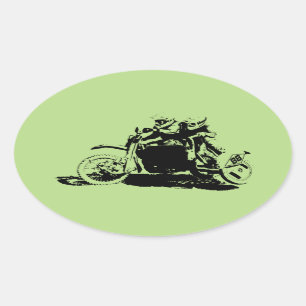 Adesivo Oval Design simples de Sidecarcross