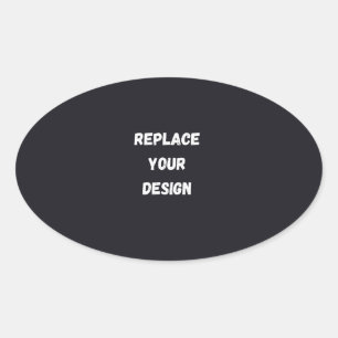 Adesivo Oval Design simples preto personalizado Adicionar Foto