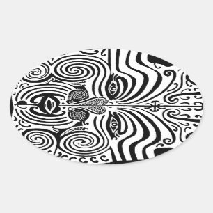 Adesivo Oval Design tribal do tatuagem - Nova Zelândia maori