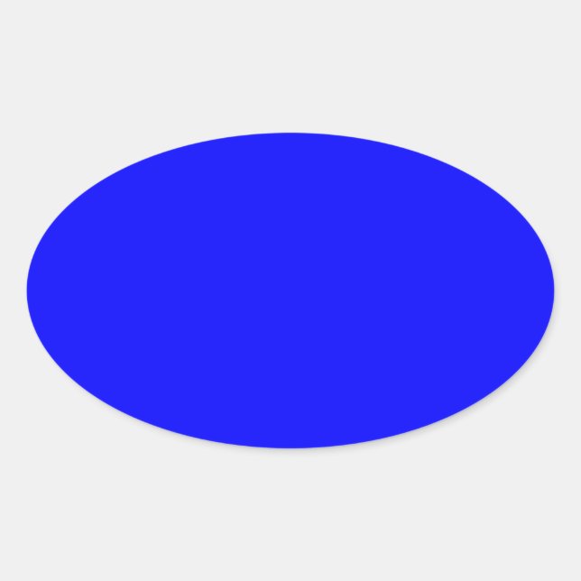 Adesivo Oval Designer Personalizado de Cor Azul (Frente)