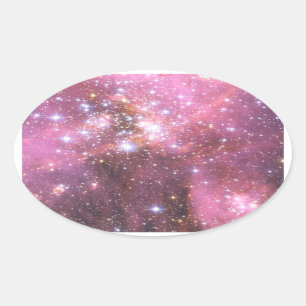 Adesivo Oval Detalhe da NGC 346 em rosa