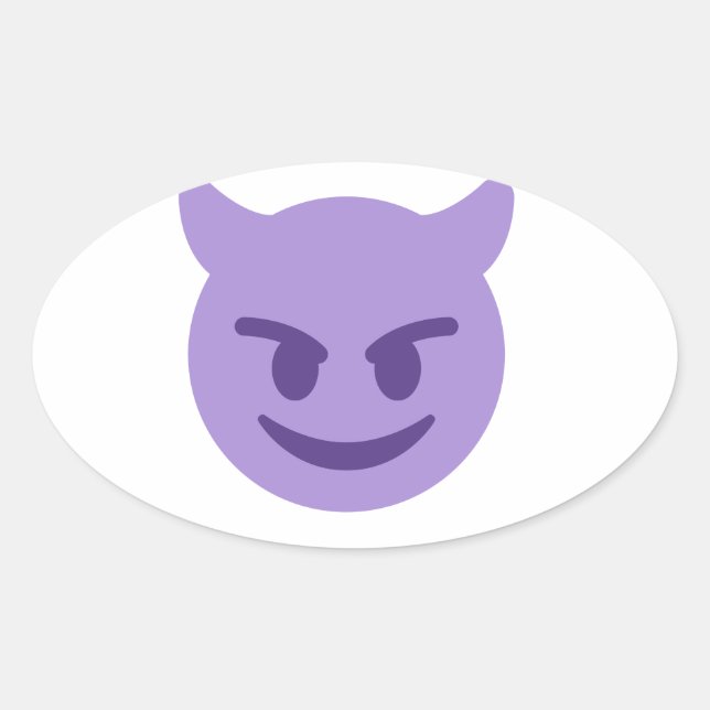 Adesivo Oval devil emoji (Frente)
