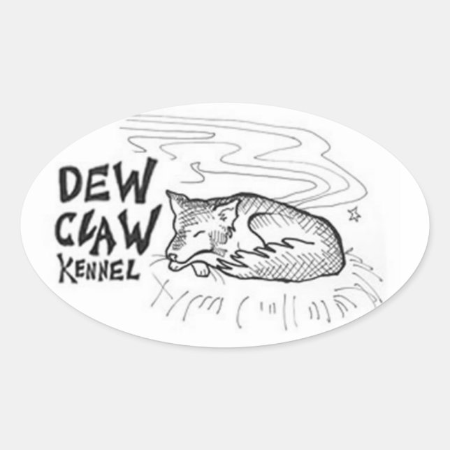 Adesivo Oval Dew Claw Kennel Stickers (Frente)