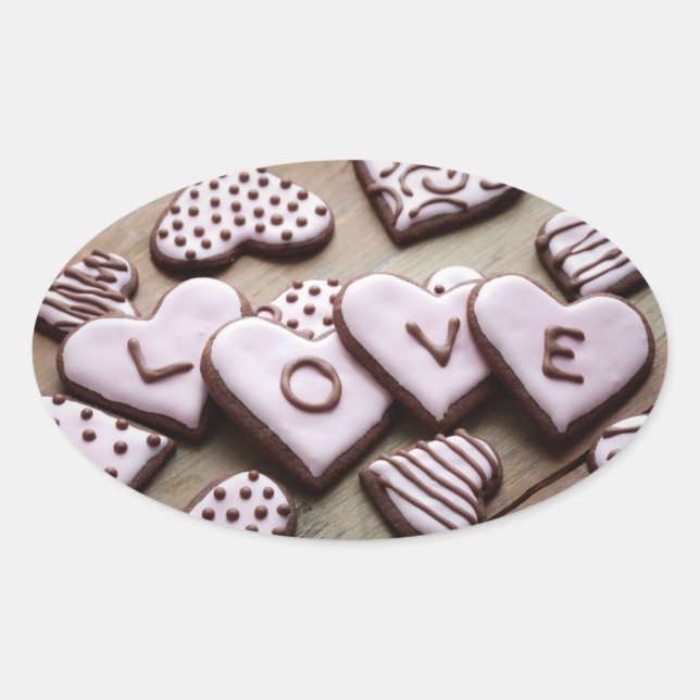 Adesivo Oval Dia de os namorados (Frente)