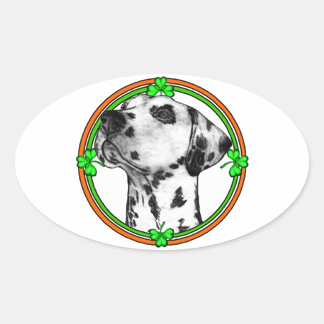 Adesivo Oval Dia de São Patrício Dalmático (Frente)