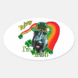 Adesivo Oval Dia de São Patrício Giant Schnauzer