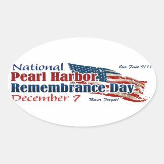 Adesivo Oval Dia Nacional de Pearl Harbor