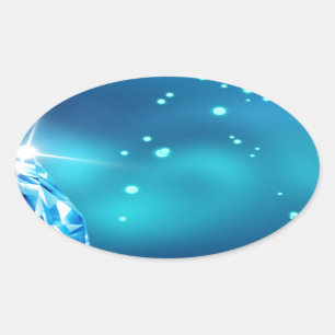 Adesivo Oval diamante azul