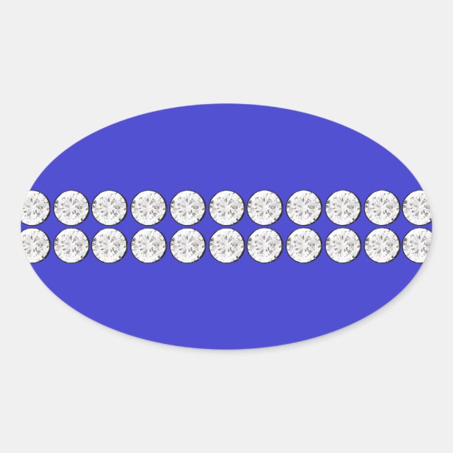 Adesivo Oval Diamante Azul Real (Frente)