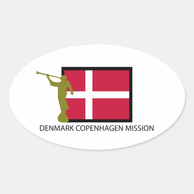 Adesivo Oval DINAMARCA COPENHAGEN Mmission LDS CTR (Frente)