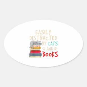 Adesivo Oval Distribuído facilmente por Gatos e Livros - Livro