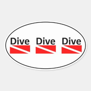 Adesivo Oval DIVE DIVE DIVE Stick