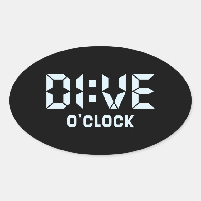 Adesivo Oval Dive O'Clock (Frente)