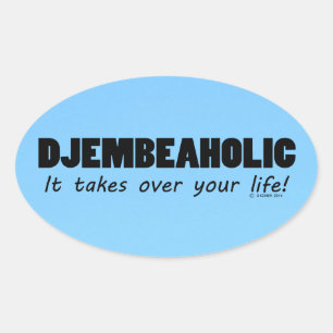 Adesivo Oval Djembeaholic Life Oval Sticker