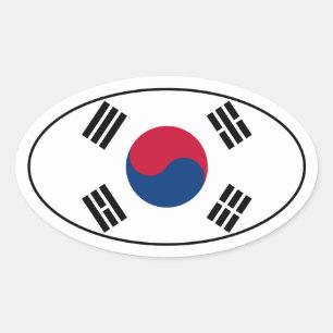 Adesivo Oval do Sinalizador da Coreia do Sul