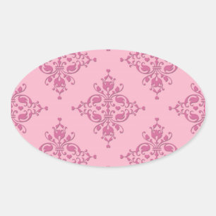 Adesivo Oval Doce Rosa Damasco