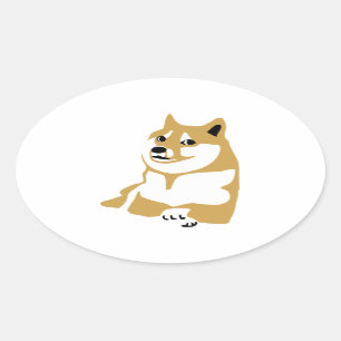 Adesivo Oval Doge - meme do Internet