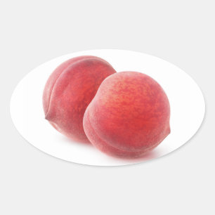 Adesivo Oval Dois pêssegos