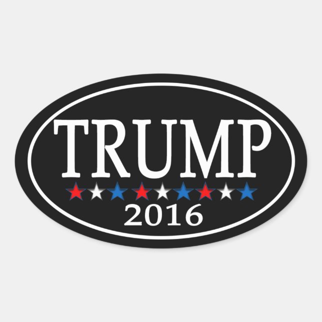 Adesivo Oval Donald Trump Presidente 2016 Sticker (Frente)