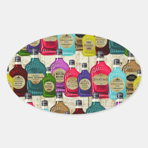 Adesivo Oval Doutores de Bruxa Poção Magica de Apoteticária Tôn