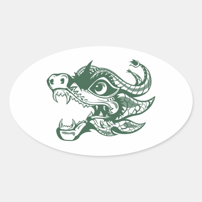 Adesivo Oval dragão (Frente)