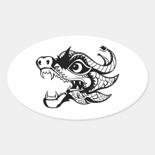 Adesivo Oval dragão (Frente)