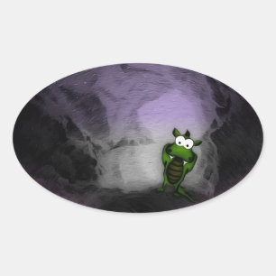 Adesivo Oval Dragão Incluso