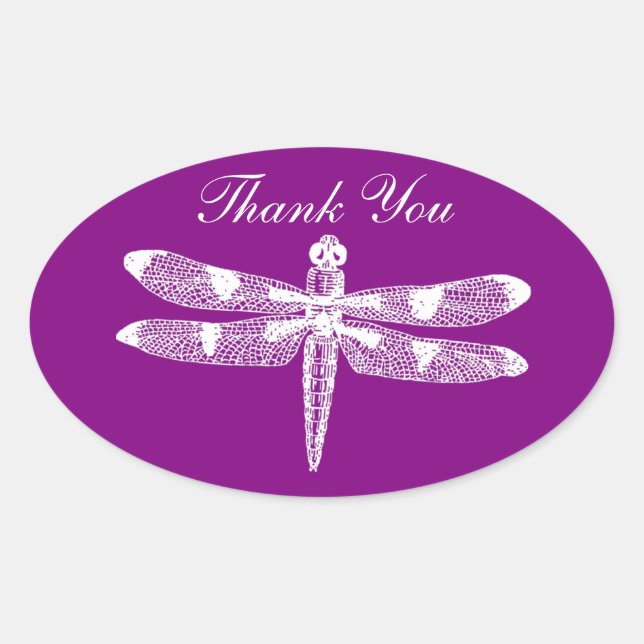 Adesivo Oval Dragonfly Graphic Obrigado Oval (Frente)