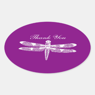 Adesivo Oval Dragonfly Graphic Obrigado Oval