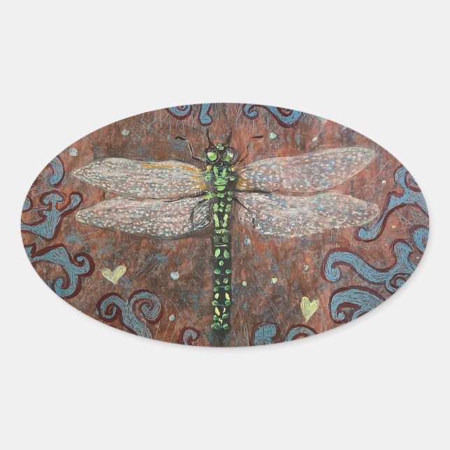Adesivo Oval Dragonfly Sticker (Frente)
