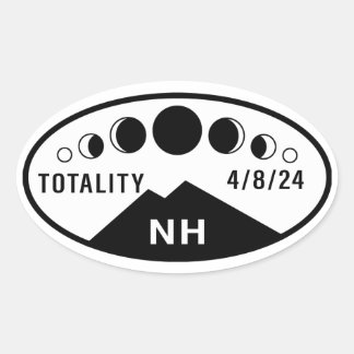 Adesivo Oval Eclipse Water Bottle Sticker - New Hampshire - 24