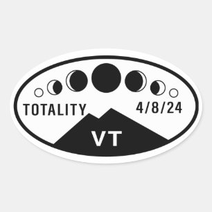 Adesivo Oval Eclipse Water Bottle Sticker - Vermont - 2024