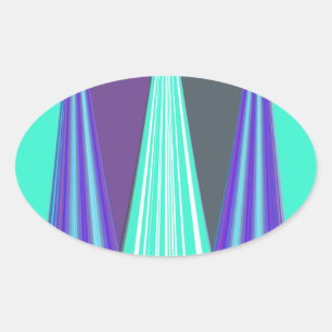 Adesivo Oval Edgy Blue art