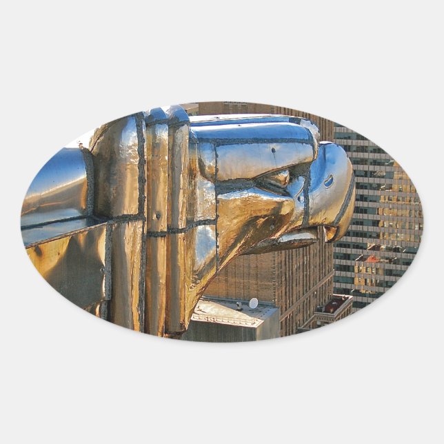 Adesivo Oval Edifício Chrysler: Gargoyle (Frente)