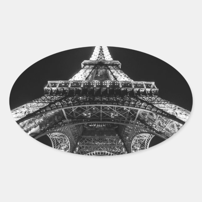 Adesivo Oval Eiffel Tower Paris França (Frente)