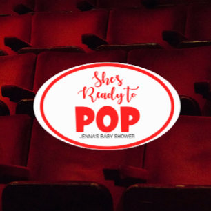 Adesivo Oval Ela está pronta para Pop Oval, palitos personaliza