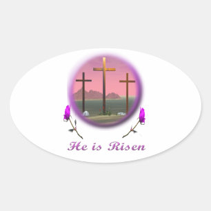 Adesivo Oval Ele é Risen