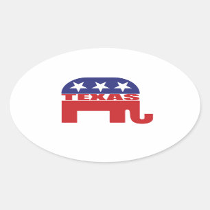 Adesivo Oval Elefante do republicano de Texas